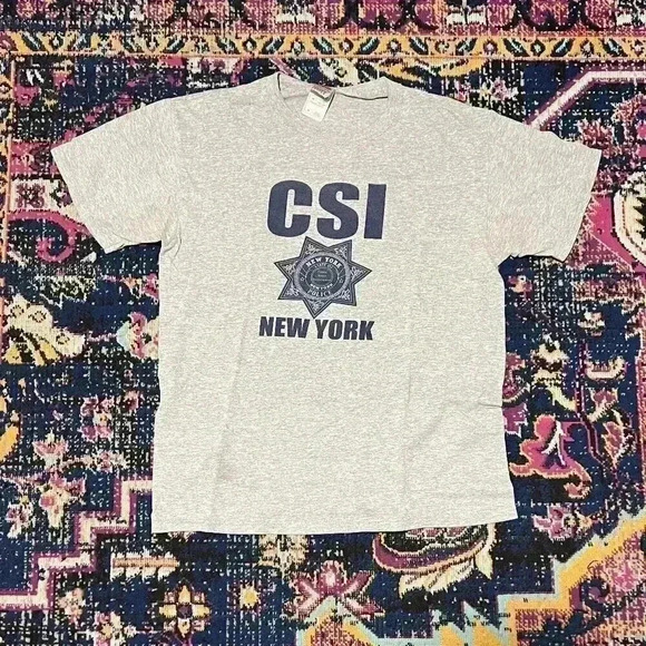 Vtg CSI New York Crime Scene Investigator Shirt NYPD Gray Size Medium - Picture 1 of 1
